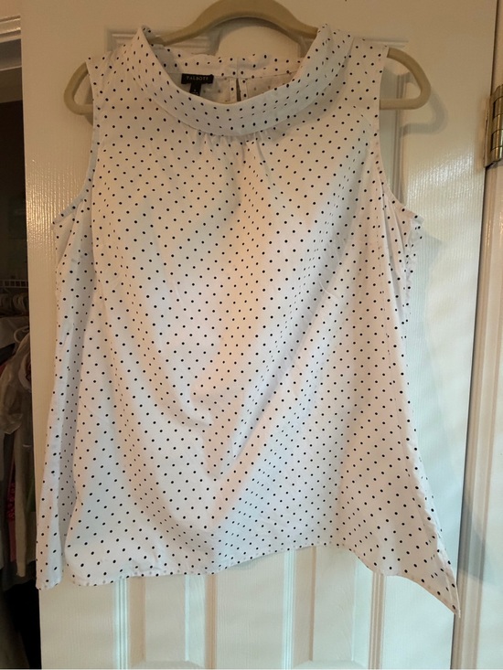 Talbots Tops - Talbots White and Black Polka Dot Sleeveless Blouse